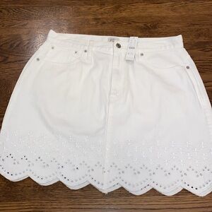 J. Crew NWT Mini Skirt White Eyelet Denim size 30